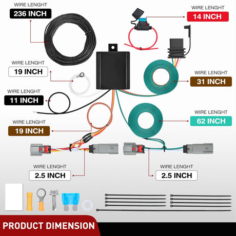 4 Pin Trailer Wiring Harness 56462 Vehicle Side Custom for 2021-2024 Ford Bronco Sport Simple Fit Tow Hitch Harness Nilight