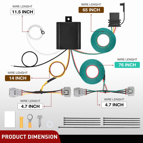 4 Pin Trailer Wiring Harness Kit 55513 Custom for Toyota Tacoma Hilux T100 1993-1998 2005-2015  Nilight