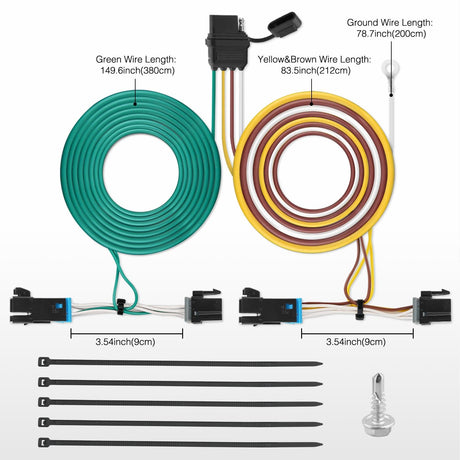 4 Pin Trailer Wiring Harness 55540 Vehicle Side Custom for 2003-2024 Chevy Express GMC Savana  Nilight