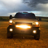 20 Inch Amber 420W Led Light Bar with Wiring Harness Kit-1 Leads Nilight