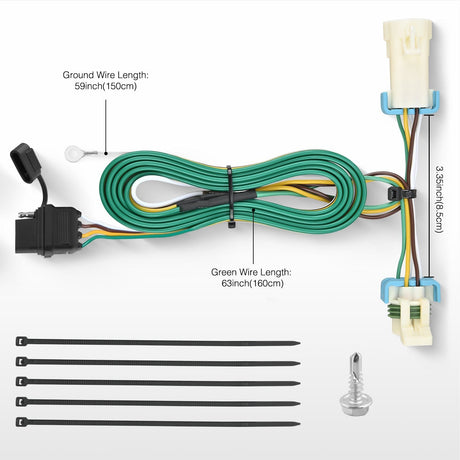 4 Pin Trailer Wiring Harness 55359 Vehicle Side Custom for 1998-2004 Chevrolet S10 GMC Sonoma Isuzu Hombre Trailer Light Harness Tow Hitch Wiring Nilight