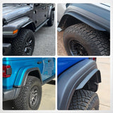 Fender Flares Extensions Set Compatible with 2018-2024 Wrangler JL and JLU Unlimited 2/4 Doors (Only for Low Wheel Arches) Nilight