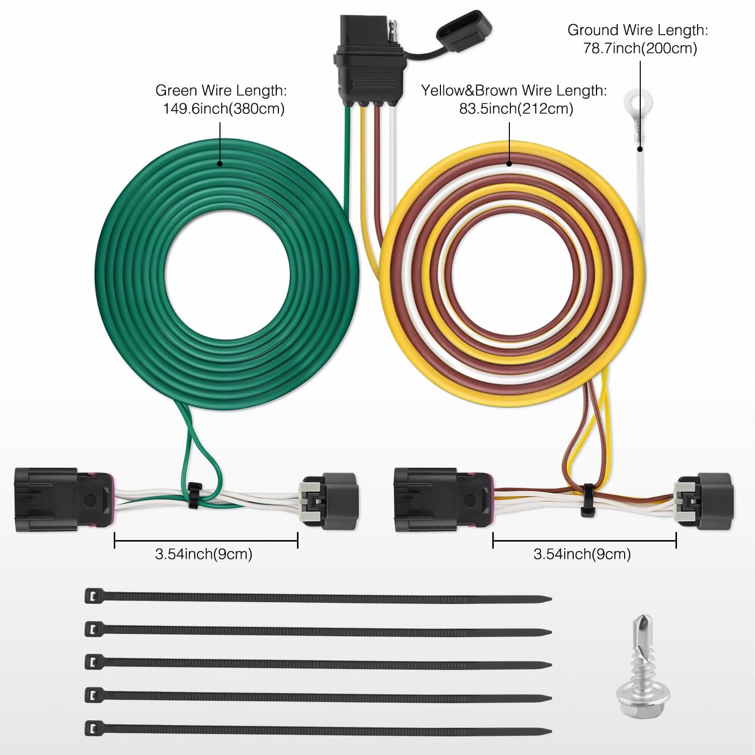 4 Pin Trailer Wiring Harness Kit 56094 Vehicle Side Custom for 2010-2017 Chevy Equinox GMC Terrain Trailer Light Harness w/o Factory Tow Package Nilight