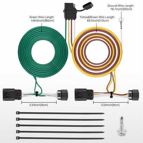 4 Pin Trailer Wiring Harness Kit 56094 Vehicle Side Custom for 2010-2017 Chevy Equinox GMC Terrain Trailer Light Harness w/o Factory Tow Package Nilight