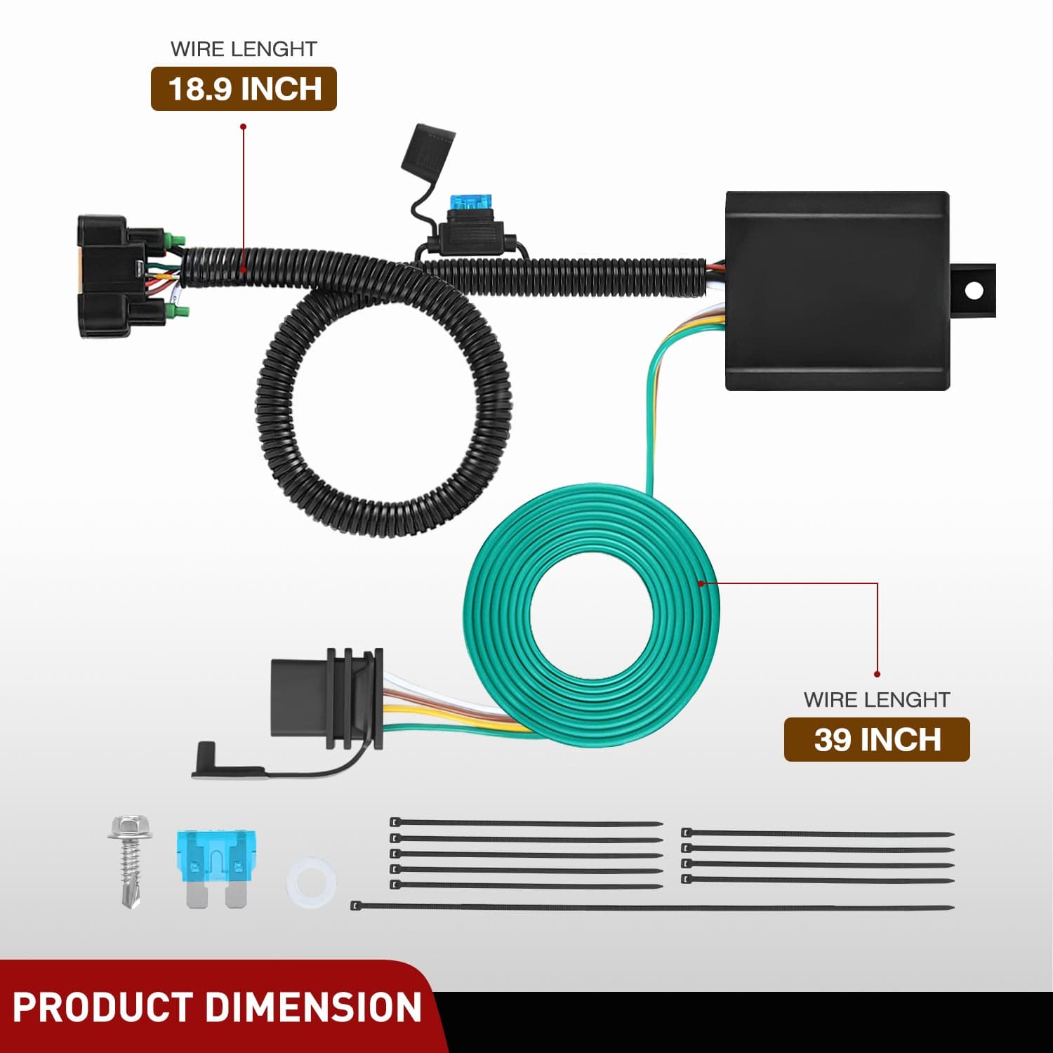 Nilight 4 Pin Custom Trailer Wiring Harness 56420 Vehicle Side Compatible with Hyundai 2019-2024 Santa Fe Santa Cruz Palisade Tucson Kia Telluride Sorento Carnival Nilight