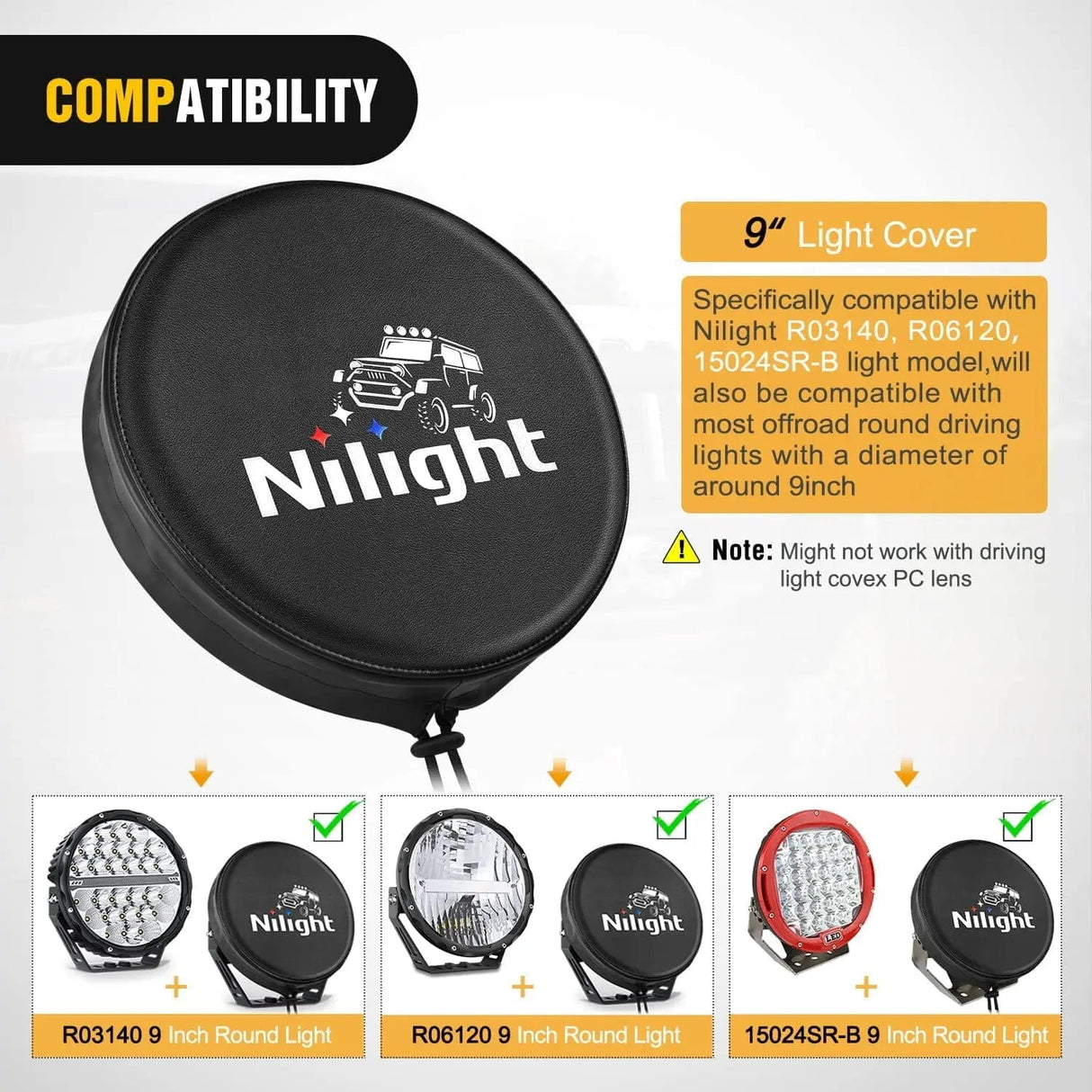 9 Inch Round Offroad Driving Pod Light Cover Type B Nilight