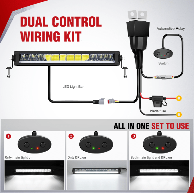 12AWG DT Connector Wiring Harness Kit 1 Lead 12V On Off Switch Nilight