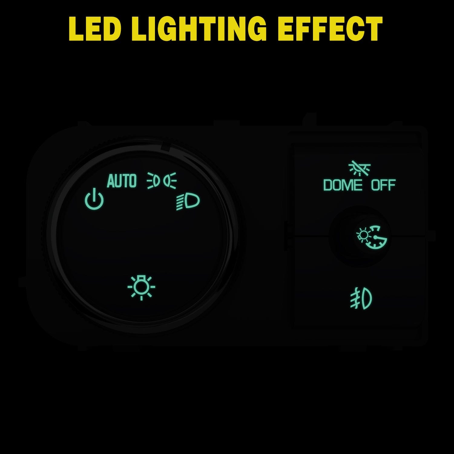 Headlight Dimmer Switch with Greenish LED Light Compatible with 2007 2008 2009 2010 2011 2013 Chevy Silverado 1500 2500HD 3500HD Tahoe 2007-2014GMC Sierra 2500HD 3500HD Yukon Nilight