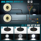 9Inch 160W Round Offroad Light Hyper Spot Beam Work Light (Pair) | 12 AWG DT Connector Wiring Harness Kit Nilight