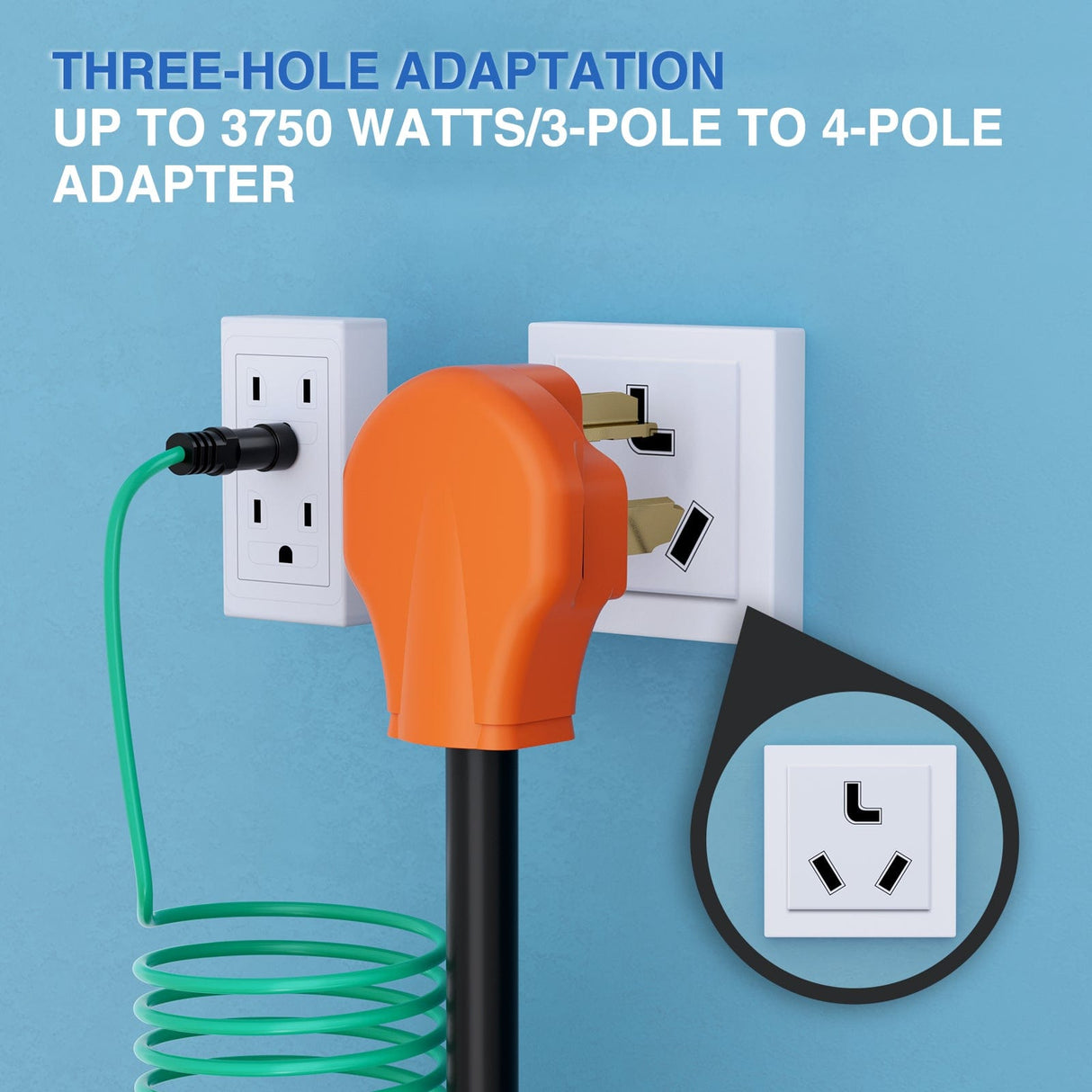 30 Amp Dryer Adapter Cord 10-30P Male to 14-30R Female Receptacle