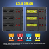 fuse 12 Way Blade Fuse Block 12 Circuits with Negative Bus Fuse Box Holder & LED Indicator ATO/ATC Fuse Panel Waterproof Cover