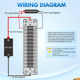 12 Way Fuse Block with Negative Bus 12V Blade Fuse Holder ATC/ATO Standard Fuse Box Label Stickers Waterproof Cover Fuse Panel Nilight