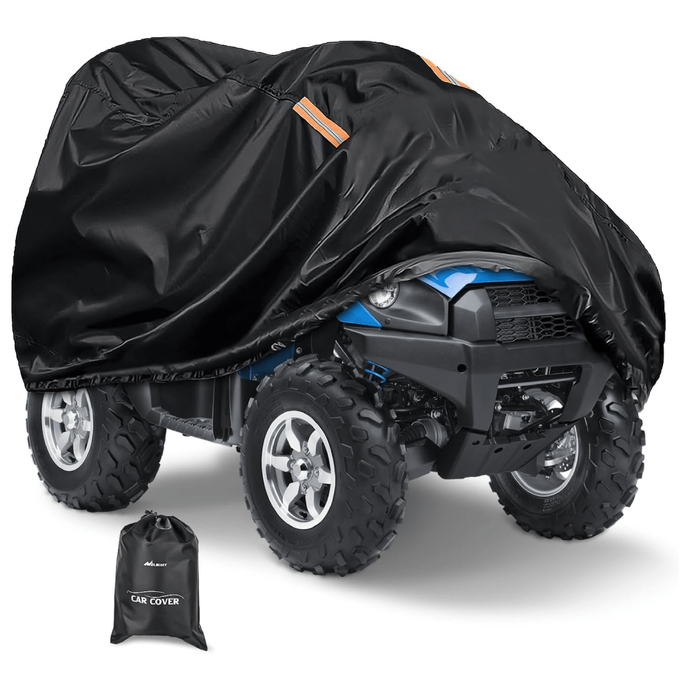 ATV Cover Waterproof 420D Heavy Duty Ripstop Material Black Protects 4 Wheeler from Snow Rain All Season All Weather UV Protection Fits up to 100 Inch Nilight