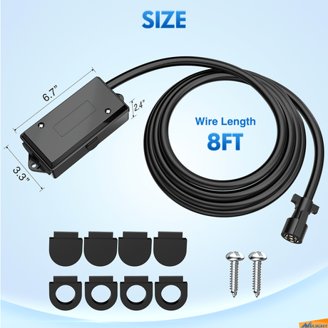 8FT 7-Way Plug Inline Trailer Cord With 7-Gang Junction Box Nilight