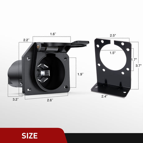 4 Way Flat to 7 Way RV Trailer Blade Adapter Plug Nilight