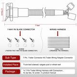 USCAR 7 Pin Trailer Wiring Harness 7ft for Chevy Ford GMC Dodge Nissan Toyota 5th Wheel Gooseneck Trailer Nilight