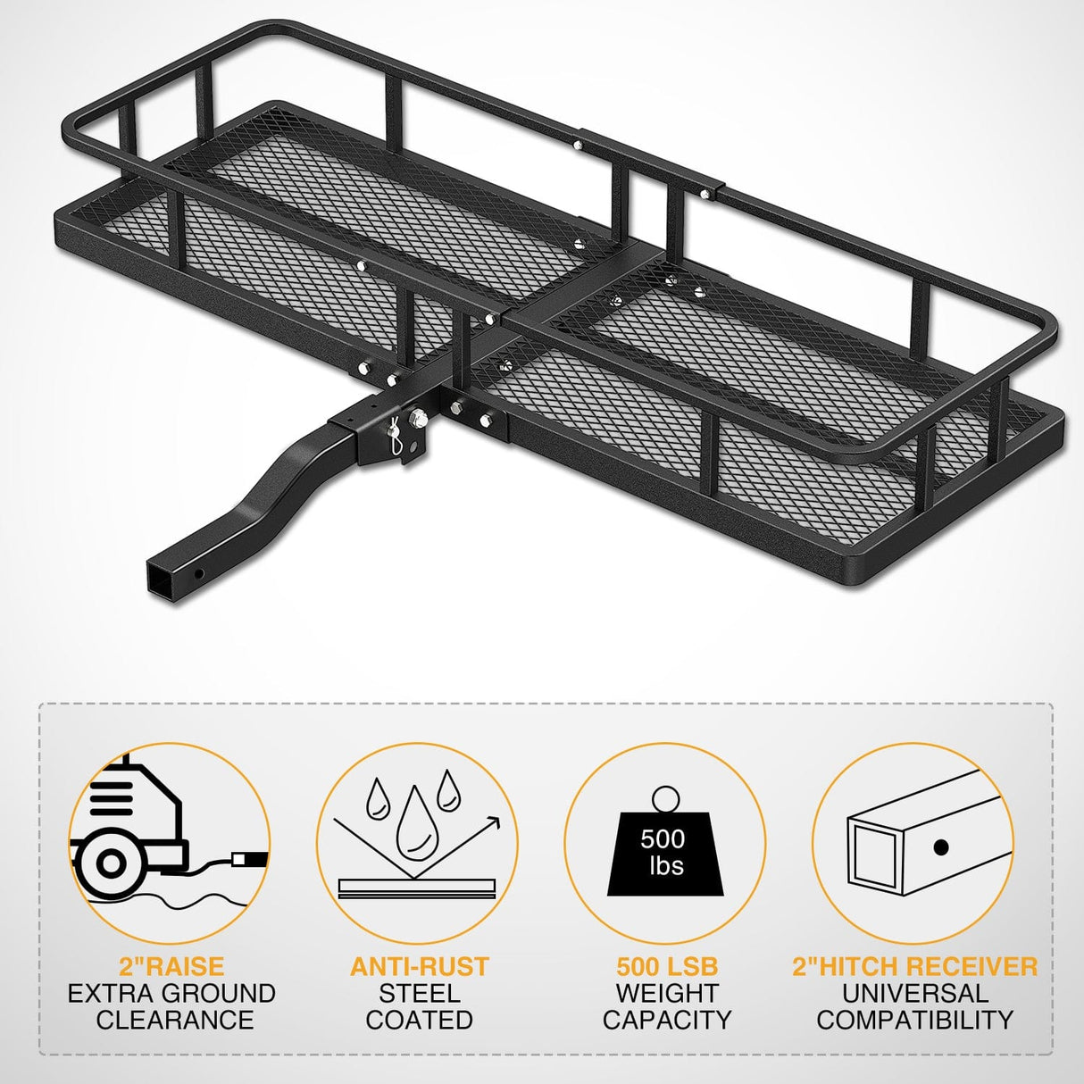 60 x 20x 7.87 Inch Hitch Cargo Carrier Nilight