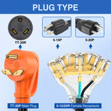 30 Amp to (3) 15/20 Amp TT-30P Male Plug to 5-15R/5-20R Female Receptacle Nilight