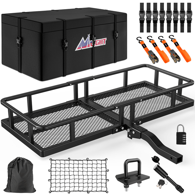 60 x 20x 7.87 Inch Hitch Cargo Carrier Set Fits 2-Inch Hitch Receiver with Lock Hitch Nilight