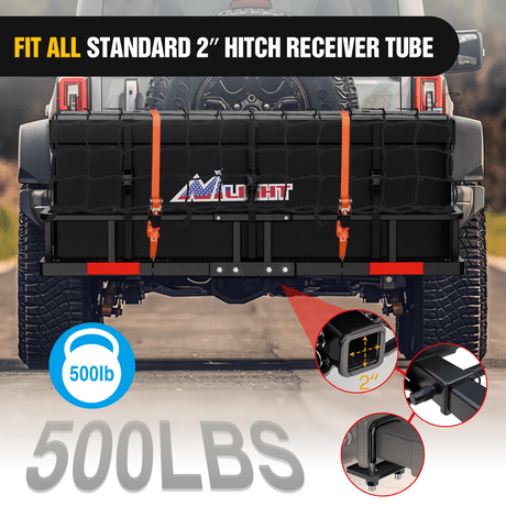 60 x 20x 7.87 Inch Hitch Cargo Carrier Set Fits 2-Inch Hitch Receiver with Lock Hitch Nilight