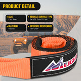 3" x 8' Tree Saver Tow Strap Heavy-Duty Axle Strap Set Nilight