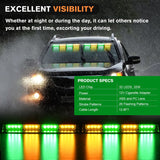 32LED Amber Green Emergency Dash Strobe Lights with Controller Suction Cups Nilight