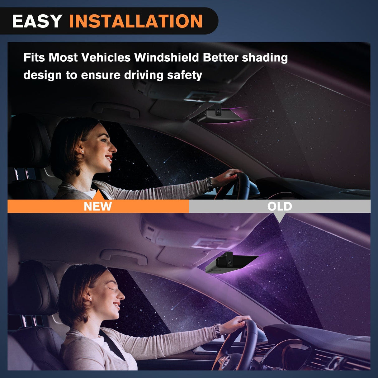 32LED Purple White Emergency Dash Strobe Lights with Controller Suction Cups Nilight