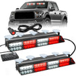 32LED Red White Emergency Dash Strobe Lights with Controller Suction Cups Nilight