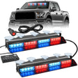 32LED Red Blue Emergency Dash Strobe Lights for Trucks & Construction Vehicles Nilight