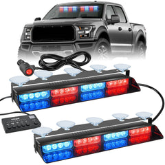 32LED Red Blue Suction Cups Emergency Dash Strobe Lights