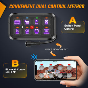  8 Gang Purple  Switch Panel Circuit Control System Nilight