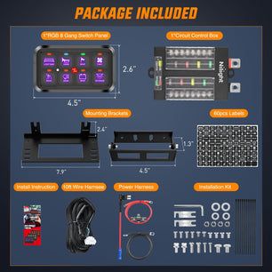 8 Gang RGB Switch Panel Circuit Control System