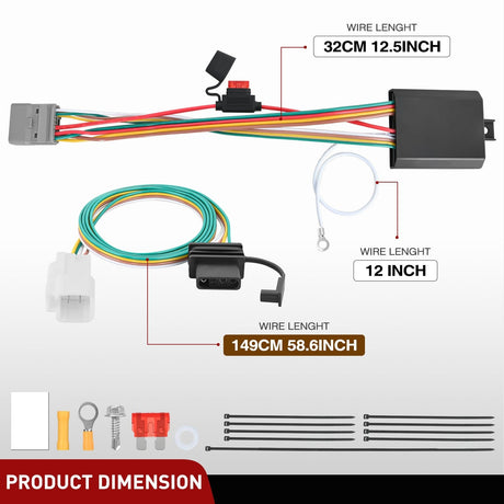 4 Pin Trailer Wiring Harness Kit 56217 Fit for 2008-2021 Toyota Highlander Lexus RX350 RX350L Nilight