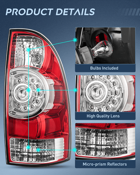 2005-2015 Toyota Tacoma Tail light Assembly Rear Lamp Replacement LED Lens Passenger Side Nilight