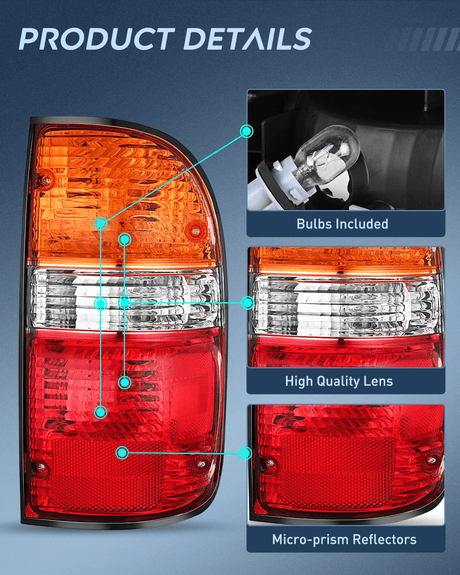 Taillight Assembly For 2001-2004 Toyota Tacoma Rear Lamp Replacement OE Style Passenger Side Nilight