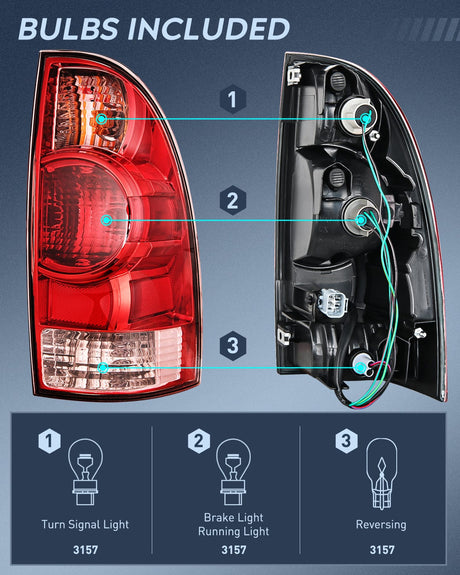 2005-20015 Toyota Tacoma Taillight Assembly Rear Lamp Replacement OE Style Passenger Side Nilight