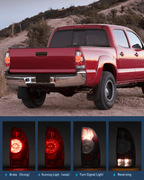 Taillight Assembly Compatible with 2005-2015 Toyota Tacoma Rear Lamp Replacement LED Lens Driver Side and Passenger Side