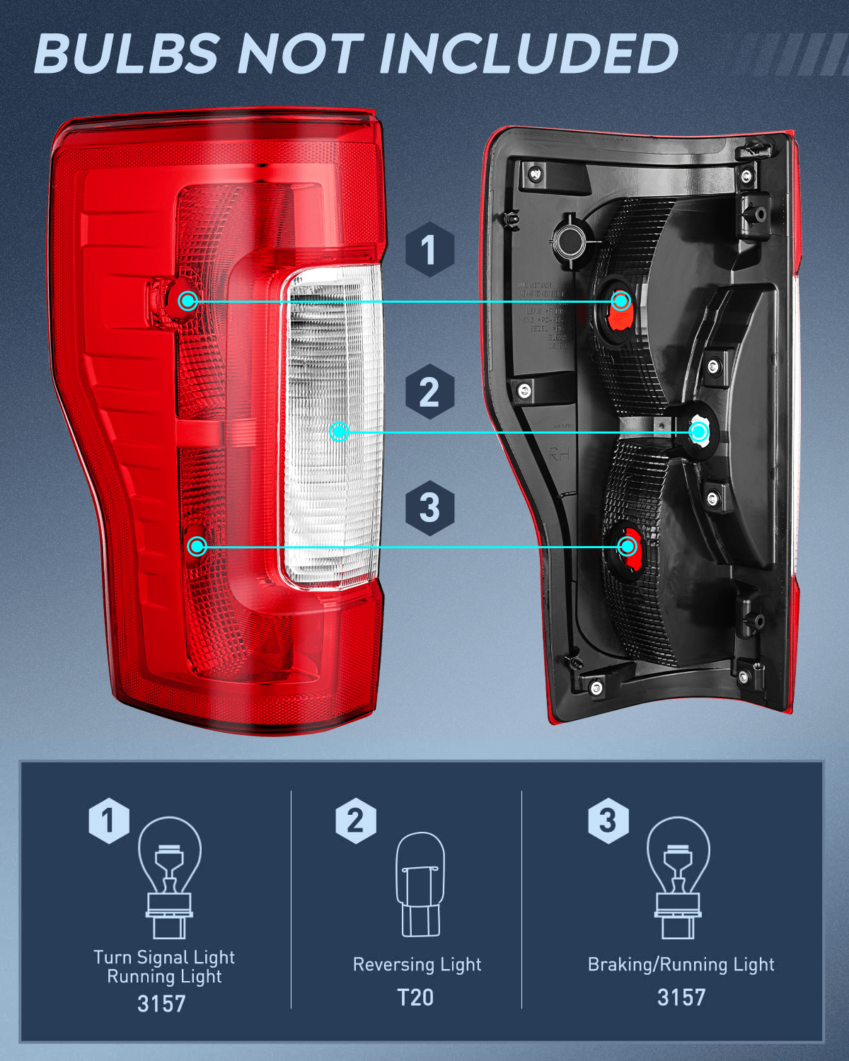 Taillight Assembly Compatible with 2017-2019 Ford F250 F350 Super Duty Rear Lamp Replacement OE Style Driver Side Red Lens  Nilight