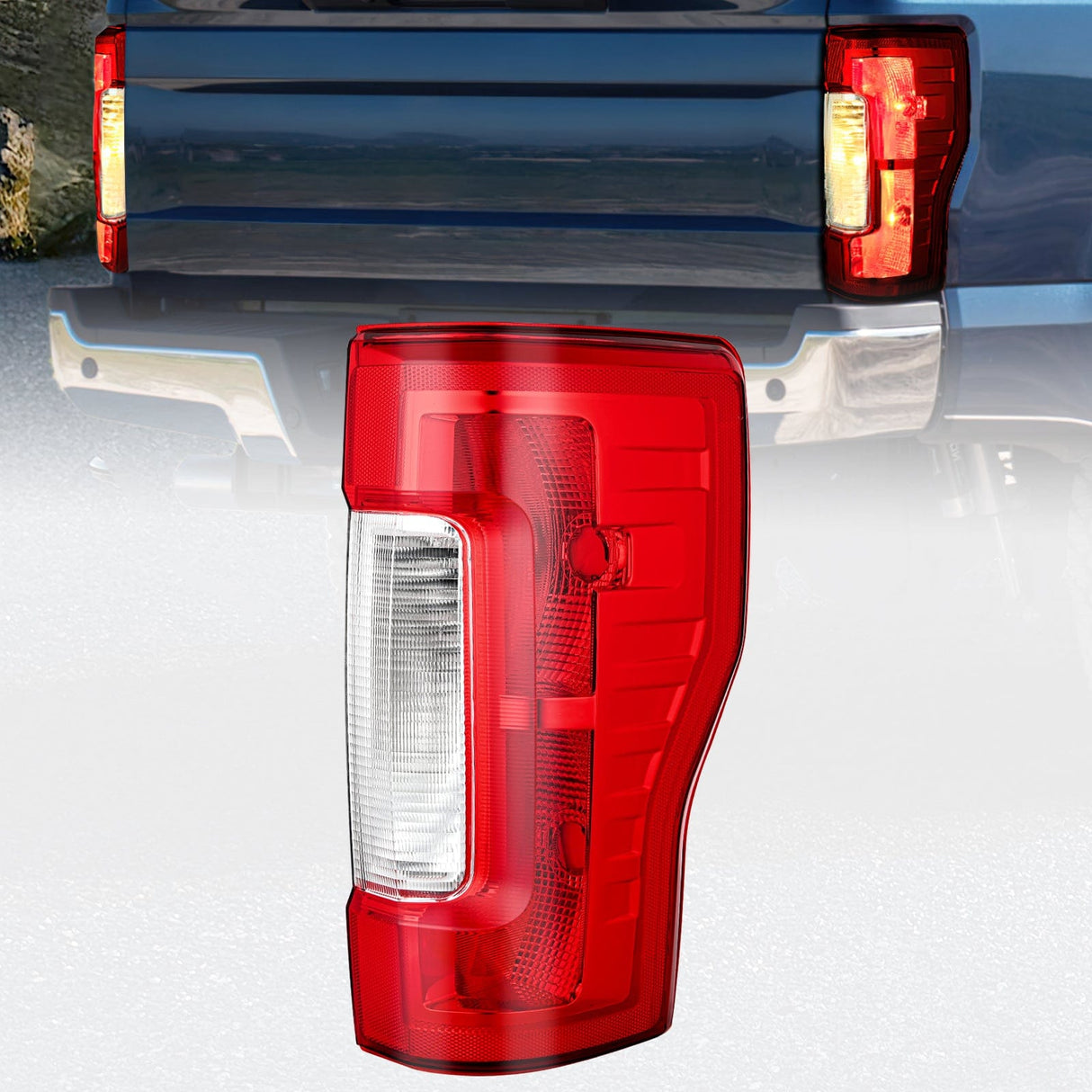 Taillight Assembly Compatible with 2017-2019 Ford F250 F350 Super Duty Rear Lamp Replacement OE Style Passenger Side Red Lens