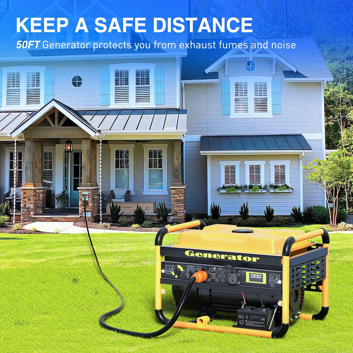 30A 50FT Generator Extension Cord Power Inlet Box with Locking Connector Nilight