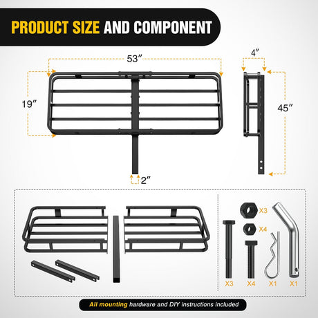 53Inch Hitch Cargo Carrier Fits 2-inch Hitch Receiver Nilight