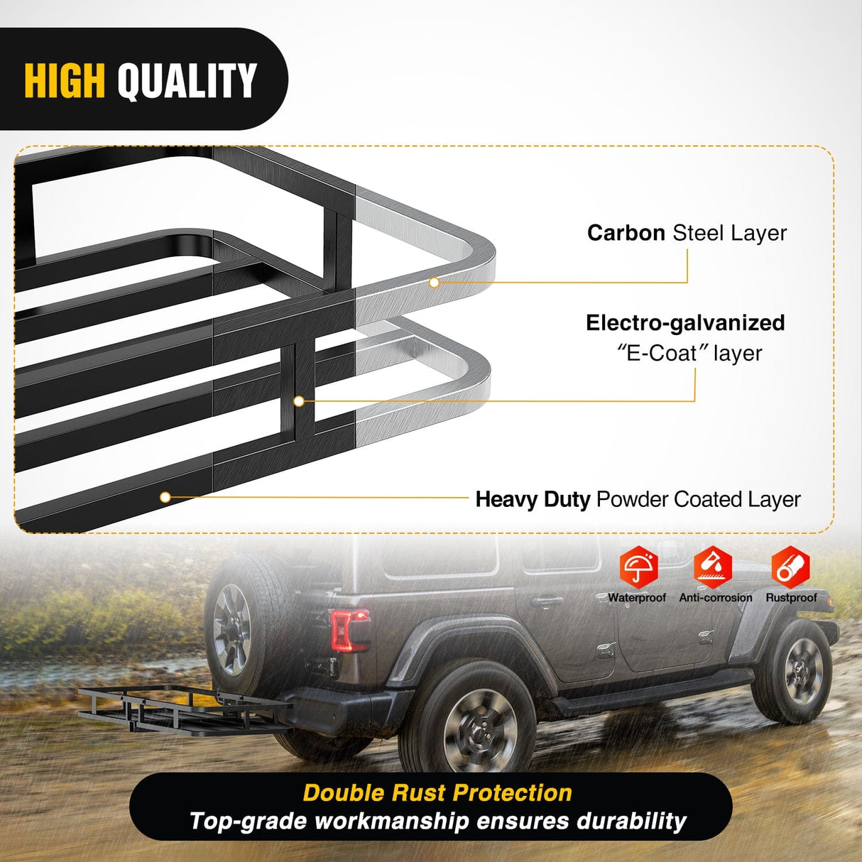 53Inch Hitch Cargo Carrier Fits 2-inch Hitch Receiver Nilight