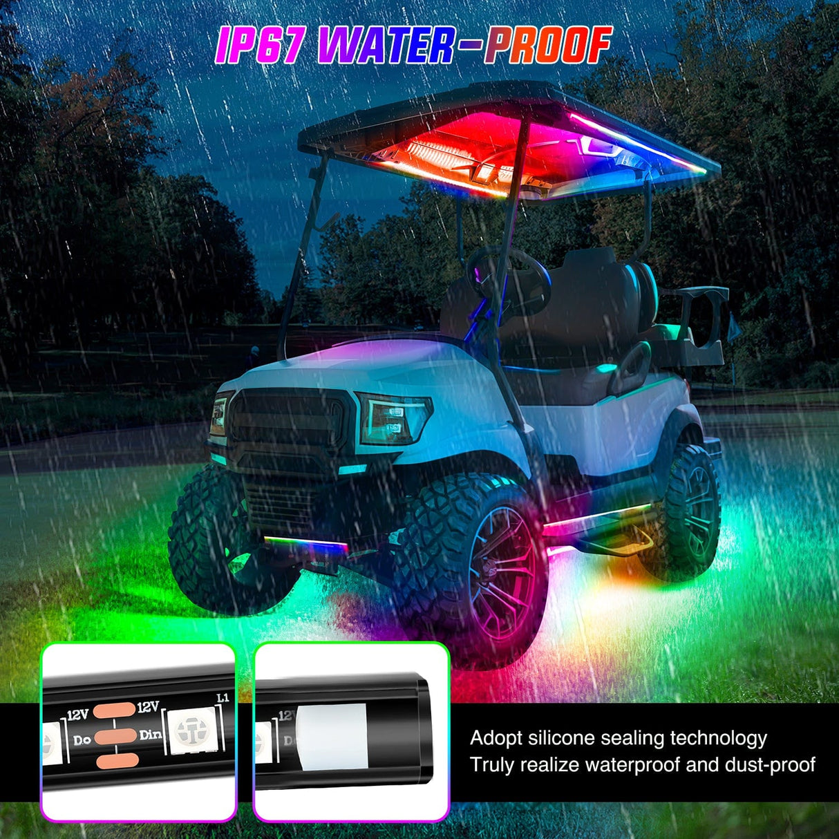 6Pcs Golf Cart Underglow Light Kit for EZGO Yamaha Club Car Nilight