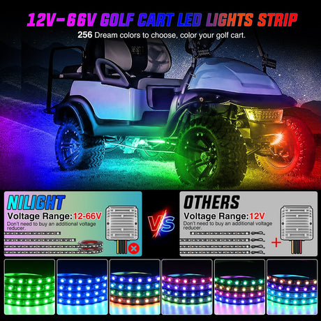 4Pcs Golf Cart Underglow Light Kit for EZGO Yamaha Club Car Nilight