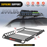 51 x 36 x 5 Inch Universal Roof Rack Cargo Basket Kit with Cargo Bag Net Ratchet Straps