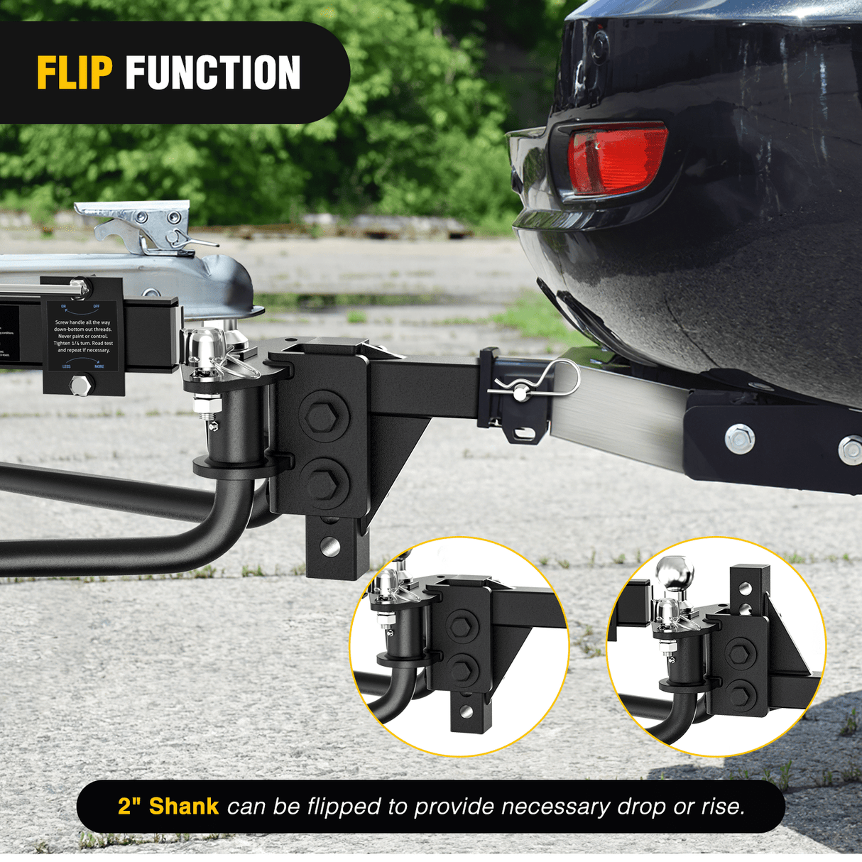 Nilight 1000 lbs Round Bar Weight Distributing Hitches Kit