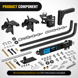 Nilight 1200 lbs Round Bar Weight Distributing Hitches Kit