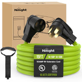 50Amp 15FT RV EV Extension Cord Bright Green Nilight