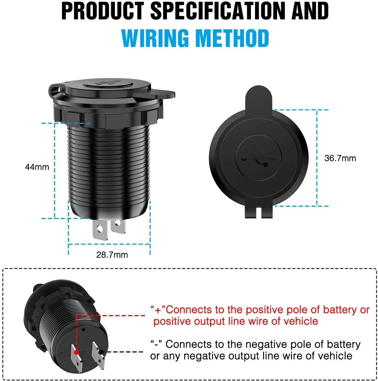 Accessories Blue LED Dual QC 3.0 USB Socket