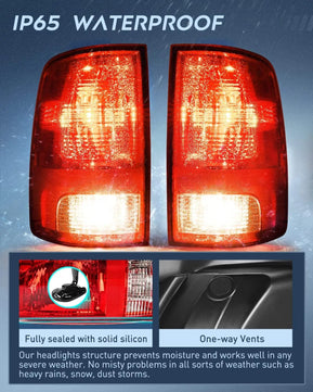 2009-2018 Dodge Ram 1500 2500 3500 Taillight Assembly Rear Lamp Replacement OE Style w/Bulbs Driver Passenger Side Nilight